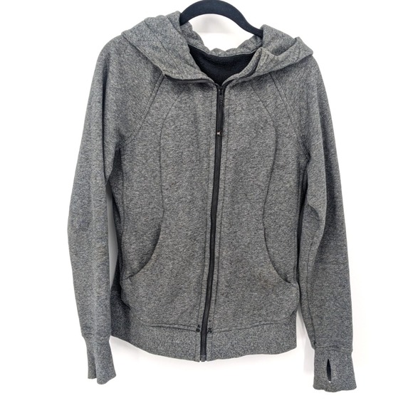 lululemon athletica Tops - Lululemon Jacket Womens 6 Gray Full Zip Scuba Hoodie‎ Athleisure Active Casual